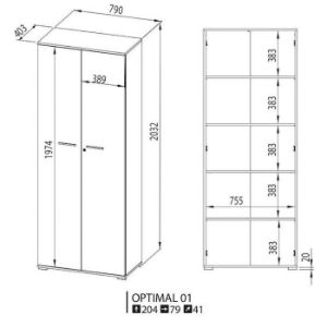 Obrazek Szafa 79 Optimal 01 sonoma