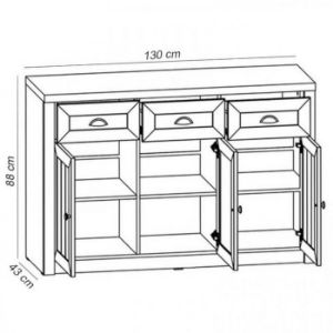 Obrazek Komoda Prowansja K3S sosna andersen/dąb lefkas ciemny