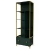 Obrazek Regał Cloe 88 zielony/złoty metal