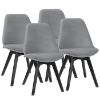 Obrazek Zestaw 4 Krzeseł Nori ciemny szary aksamit/nogi czarne