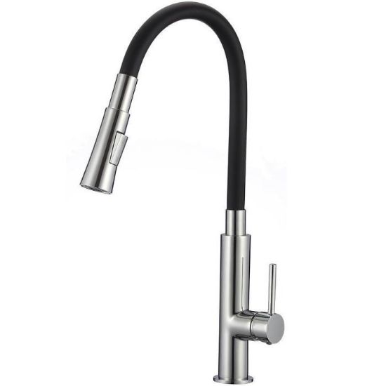 Obrazek Bateria zlewozmywakowa elastyczna Samba Slim czarna