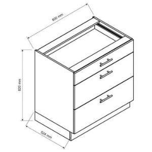 Obrazek Szafka Kuchenna Emily D80S/3 czarny groszek