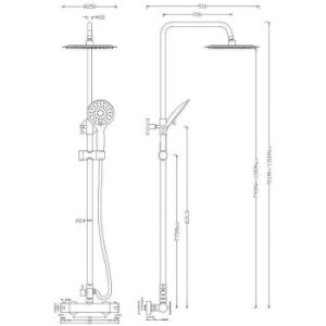 Obrazek Atena system natryskowy z deszczownicą z baterią termostatyczną