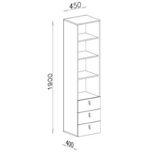 Obrazek Regał Planet PL6 biały/dąb/morski