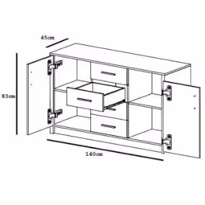 Obrazek Komoda Genewa II dąb craft biały