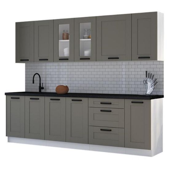 Obrazek Kuchnia Luna claygrey/biały 260 bez blatu