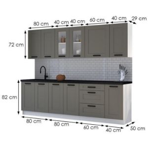 Obrazek Kuchnia Luna claygrey/biały 260 bez blatu