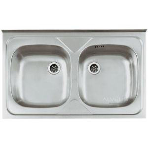Obrazek Zlewozmywak stalowy dwukomorowy 80/50 