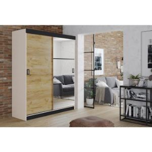 Obrazek Szafa Retro 138 5L biała / front crat złoty