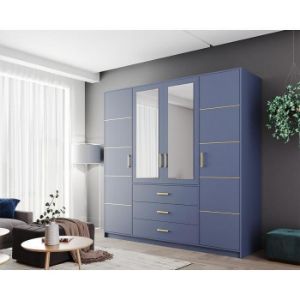 Obrazek Szafa Bali D4 Zgaszony Błękit/Lustro