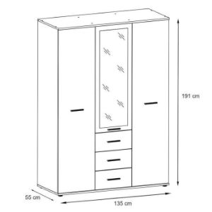 Obrazek Szafa Dino 3D3S dąb sonoma/biały