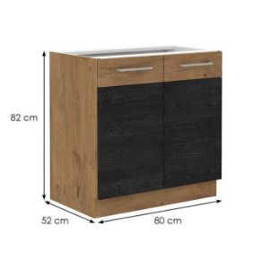 Obrazek Szafka Kuchenna VIGO Dark 80D 2F BB