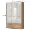 Obrazek Szafa 3d2s Gala p32/gl pacific walnut/beige