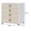 Obrazek Komoda Kiki F4-BE/KI-01 white/sand 