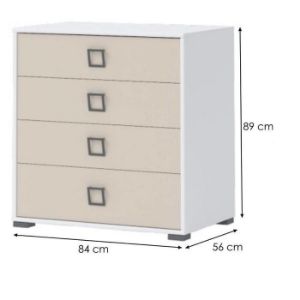 Obrazek Komoda Kiki F4-BE/KI-01 white/sand 