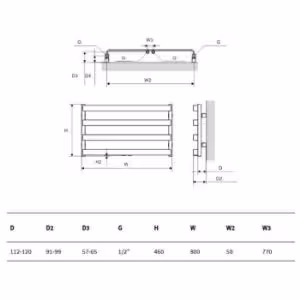 Obrazek Grzejnik łazienkowy Meteor czarny mat 