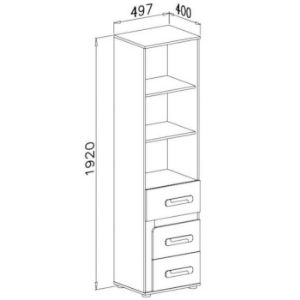 Obrazek Regał Apetito 50 antracyt nr-5