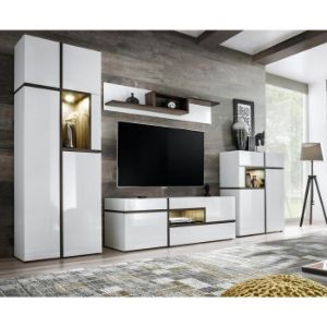 Obrazek Szafka RTV Cross Biały/Perła