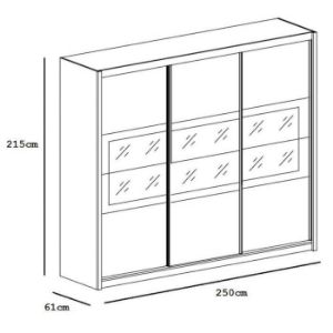 Obrazek Szafa Salwador 250 dąb canyon/lava/lustro