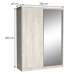 Obrazek Szafa Maciej 180 lustro kraft biały