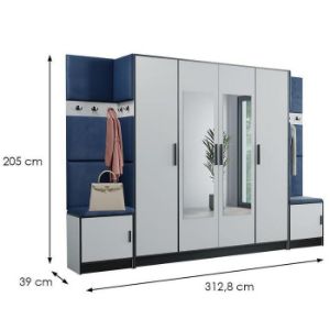 Obrazek Garderoba Roj 17 biała + Kronos 09 niebieska