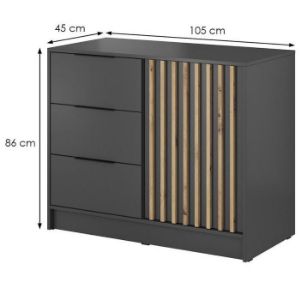 Obrazek Komoda Nelly 1d Grafit/Lamela Artisan