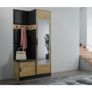 Obrazek Garderoba Roj 11 craft + Madryt 1100 ekoskóra czarna