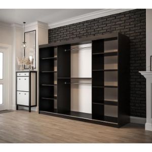 Obrazek Szafa Old Wood T1 250 Czarny/Old Style/Lustro