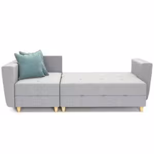 Obrazek Narożnik z funkcją spania Grey Enzo 162+154 drewno naturalne lewostronny