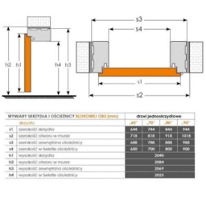 Obrazek Ościeżnica stała 80L dąb europejski B639