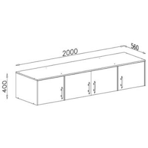 Obrazek Nadstawka szafy Smart SRN1 200 cm dąb sonoma/biały