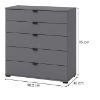 Obrazek Komoda Duerto 5F 90 szara 11008297