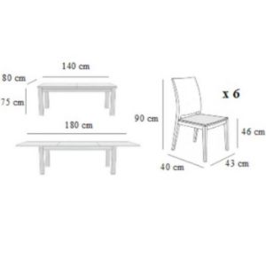Obrazek Zestaw stół i krzesła Oliwia 2 1+6