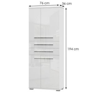 Obrazek Szafa 4d2s Piano V42 Biały Połysk