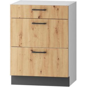 Obrazek Szafka Kuchenna Clara D60 S/3 Szary Grafit/Artisan