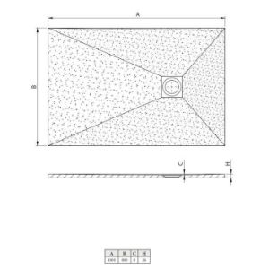 Obrazek Brodzik prostokątny Opal 100/80/2.6 czarny