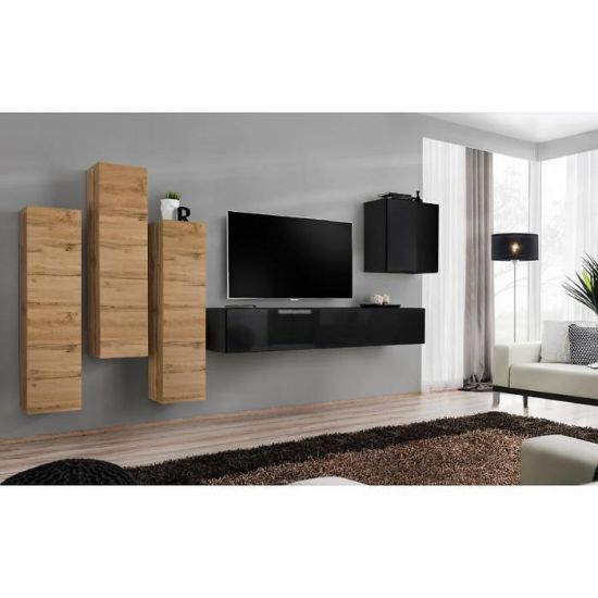 Obrazek Meblościanka Switch III Wotan/Czarny 