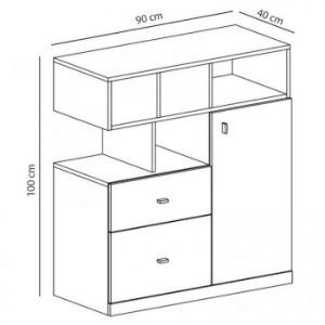 Obrazek Szafka Mobi MO-9 90 biały/turkus