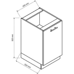 Obrazek Szafka kuchenna Denis d45 pl biały satyna mat/biały