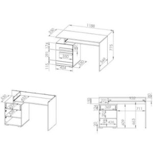 Obrazek Biurko Blanco 11 sosna śnieżna/new grey