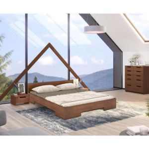 Obrazek Łóżko drewniane bukowe Skandica Spectrum niskie 160x200 orzech