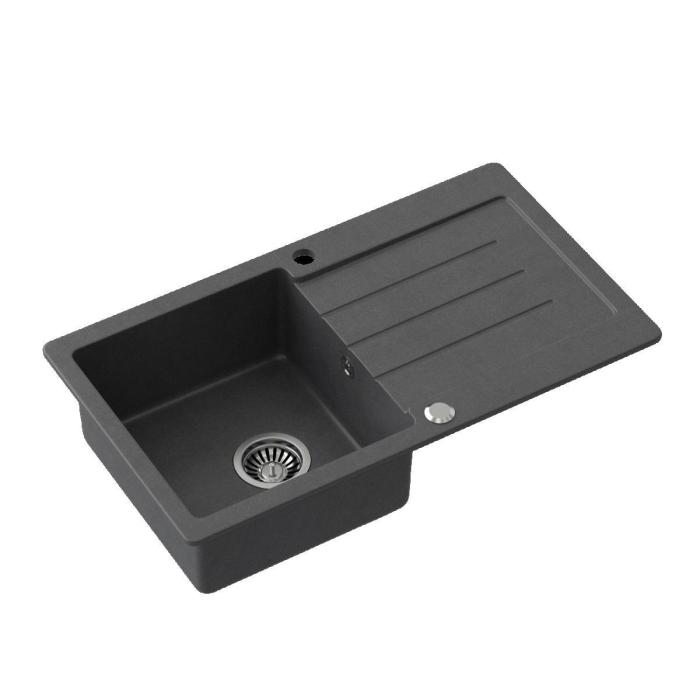 Zlew Johnny 111 Steingran czarny 77x44x18.5 i syfon