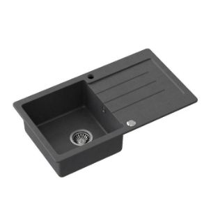 Obrazek Zlew Johnny 111 Steingran czarny 77x44x18.5 i syfon
