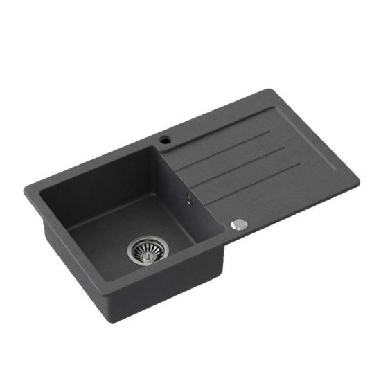 Obrazek Zlew Johnny 111 Steingran czarny 77x44x18.5 i syfon