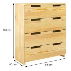Obrazek Komoda Drewniana Sosnowa 4s Skandica Spectrum Naturalny