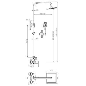 Obrazek Kolumna natryskowa Midnight black/gold rose