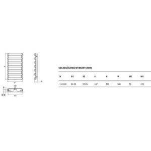 Obrazek Grzejnik łazienkowy Meteor 85 850x500 biały 