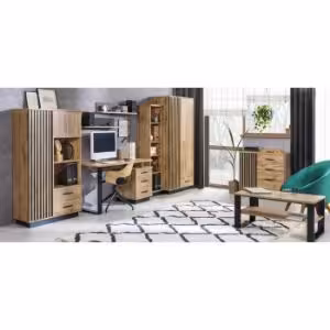 Obrazek Regał Sole LA4 dąb wotan/czarny mat