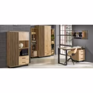 Obrazek Regał Sole LA4 dąb wotan/czarny mat