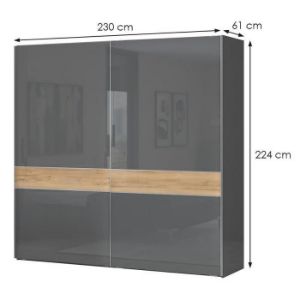 Obrazek Szafa 2d Onyx pk231/on pacific walnut/anthracit